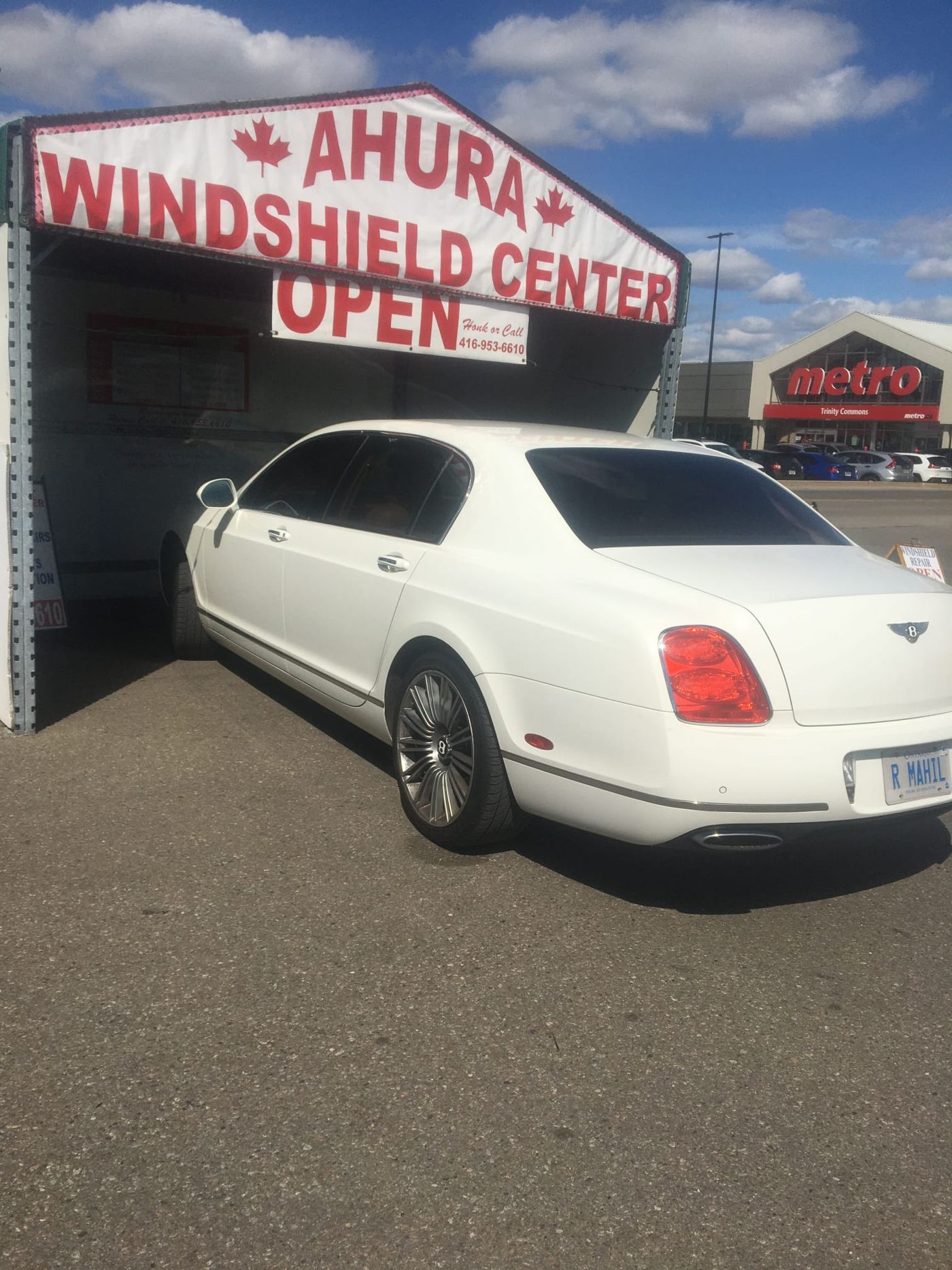 Luxury Bentley serviced at Ahura Windshield Center in Brampton