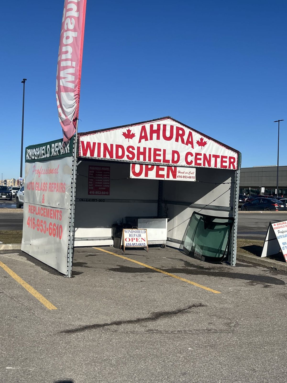 Ahura Windshield Center location at Trinity Common Mall Brampton
